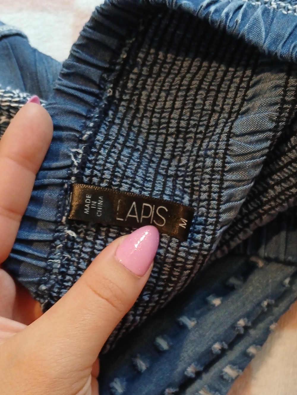 Lapis Blue Smocked Tiered Maxi Skirt - Picture 5 of 5